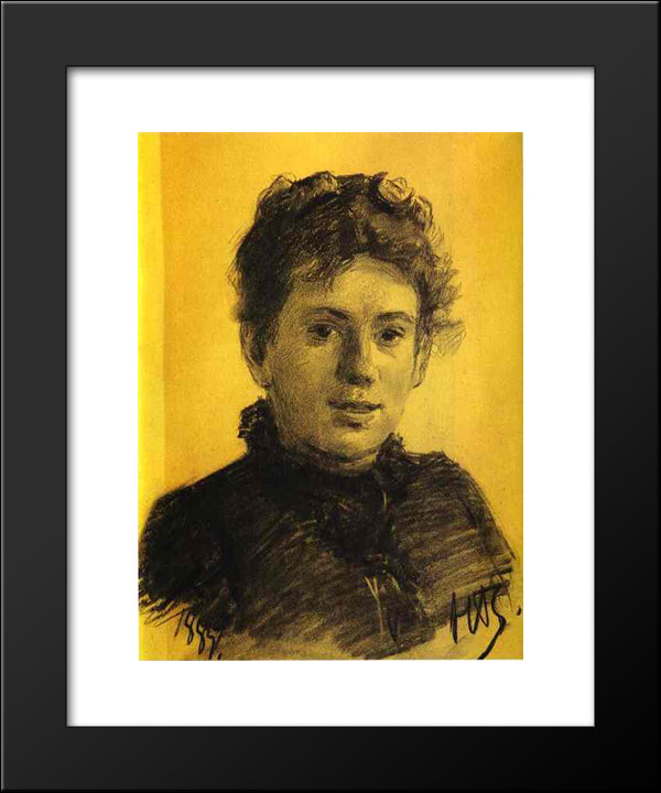 Portrait Of Tatyana Tolstaya, Leo Tolstoy'S Daughter 20x24 Black Modern Wood Framed Art Print Poster by Ge, Nikolai