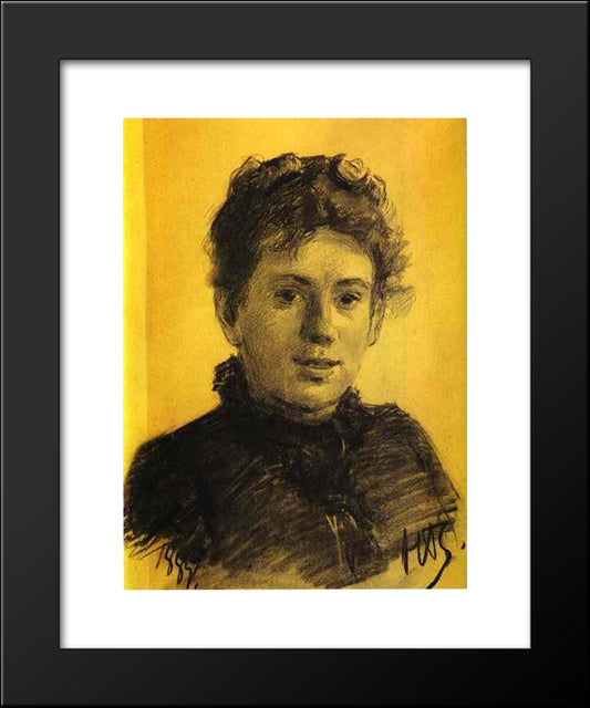 Portrait Of Tatyana Tolstaya, Leo Tolstoy'S Daughter 20x24 Black Modern Wood Framed Art Print Poster by Ge, Nikolai