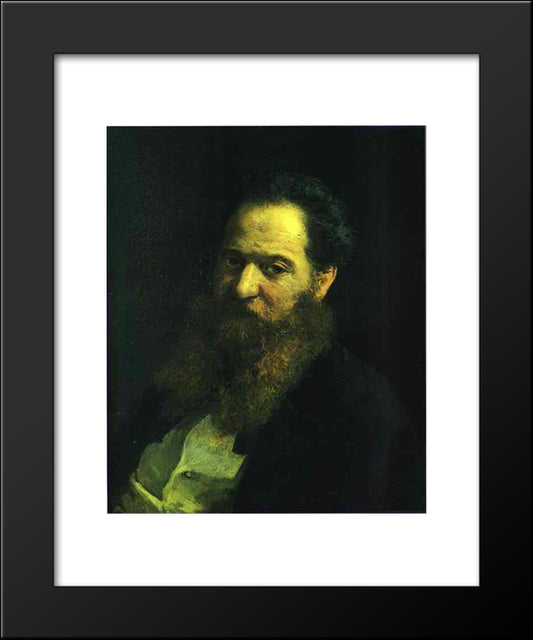 Portrait Of The Physiologist Moriz Schiff 20x24 Black Modern Wood Framed Art Print Poster by Ge, Nikolai