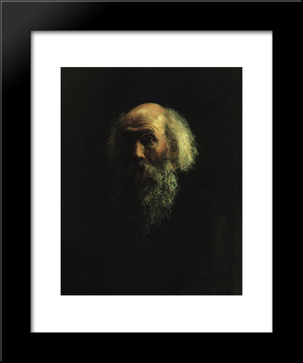 Self-Portrait 20x24 Black Modern Wood Framed Art Print Poster by Ge, Nikolai