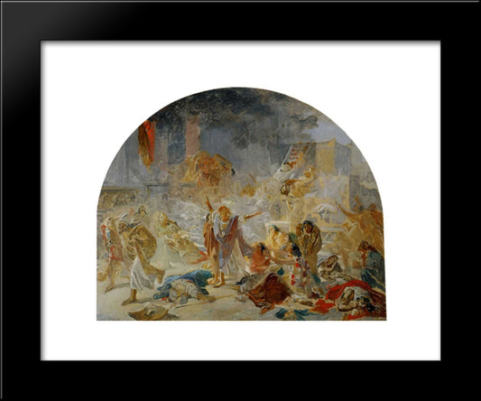 The Destruction Of The Temple In Jerusalem 20x24 Black Modern Wood Framed Art Print Poster by Ge, Nikolai