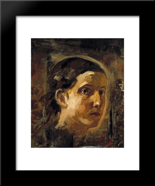 The Head Of John The Apostle 20x24 Black Modern Wood Framed Art Print Poster by Ge, Nikolai