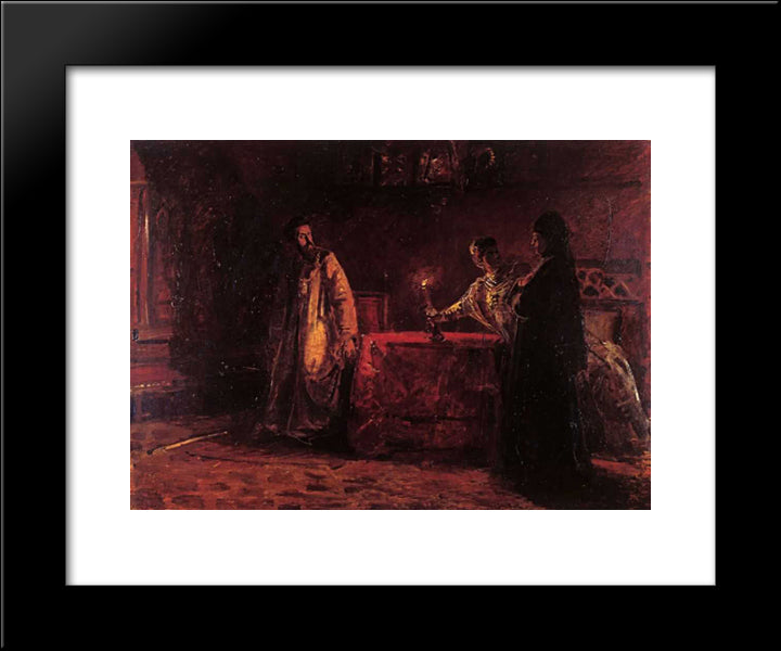 Tsar Boris And The Queen Martha 20x24 Black Modern Wood Framed Art Print Poster by Ge, Nikolai