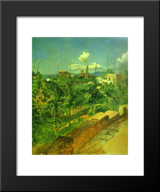 Vineyard At Vico 20x24 Black Modern Wood Framed Art Print Poster by Ge, Nikolai