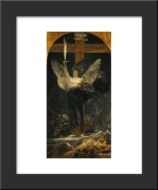 Archangel, Study For The Foundation Of Faith 20x24 Black Modern Wood Framed Art Print Poster by Gyzis, Nikolaos