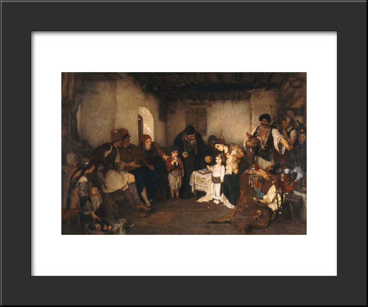 Children Engagement 20x24 Black Modern Wood Framed Art Print Poster by Gyzis, Nikolaos