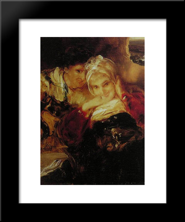Couple 20x24 Black Modern Wood Framed Art Print Poster by Gyzis, Nikolaos