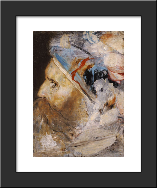 Head Of Old Man 20x24 Black Modern Wood Framed Art Print Poster by Gyzis, Nikolaos