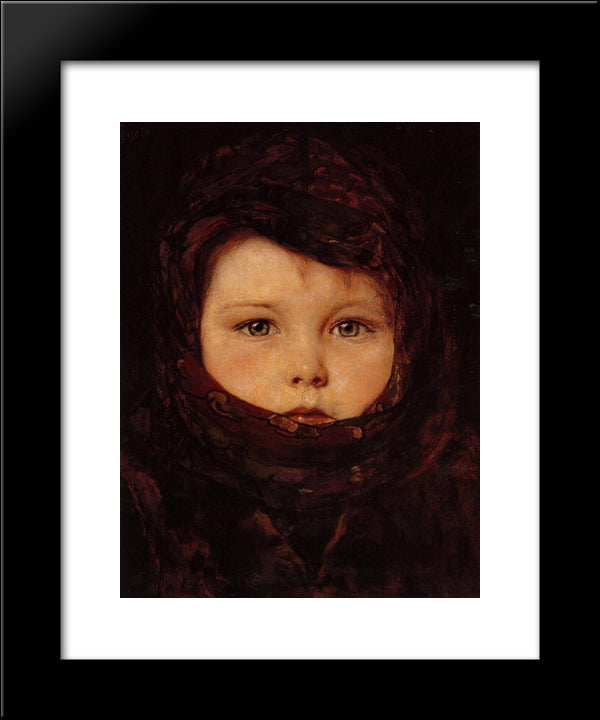 Little Girl 20x24 Black Modern Wood Framed Art Print Poster by Gyzis, Nikolaos
