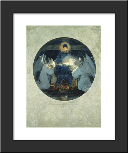 Mother Of God, Study 20x24 Black Modern Wood Framed Art Print Poster by Gyzis, Nikolaos