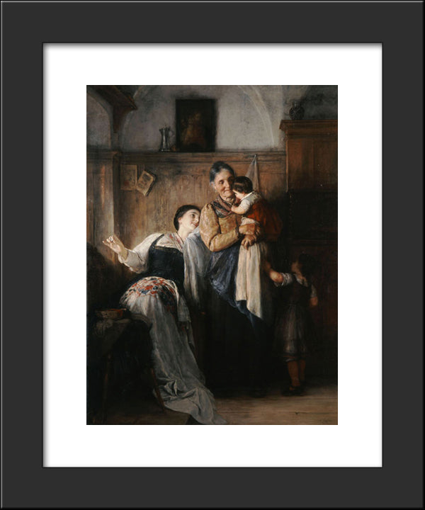 Peek-A-Boo 20x24 Black Modern Wood Framed Art Print Poster by Gyzis, Nikolaos