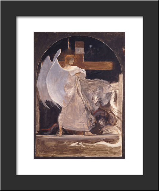 The Archangel, Study For The Grounding Of Faith 20x24 Black Modern Wood Framed Art Print Poster by Gyzis, Nikolaos