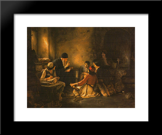 The Secret School 20x24 Black Modern Wood Framed Art Print Poster by Gyzis, Nikolaos