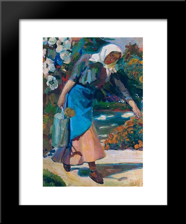 In The Garden 20x24 Black Modern Wood Framed Art Print Poster by Lytras, Nikolaos