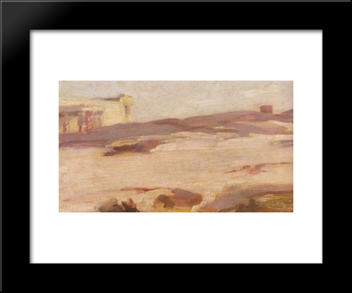 Landscape,Karyatides 20x24 Black Modern Wood Framed Art Print Poster by Lytras, Nikolaos