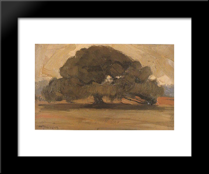 Landscape With Pine Tree 20x24 Black Modern Wood Framed Art Print Poster by Lytras, Nikolaos