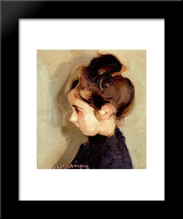 Portrait Of A Little Girl 20x24 Black Modern Wood Framed Art Print Poster by Lytras, Nikolaos