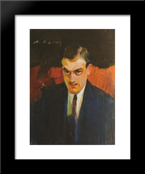 Portrait Of F.D 20x24 Black Modern Wood Framed Art Print Poster by Lytras, Nikolaos