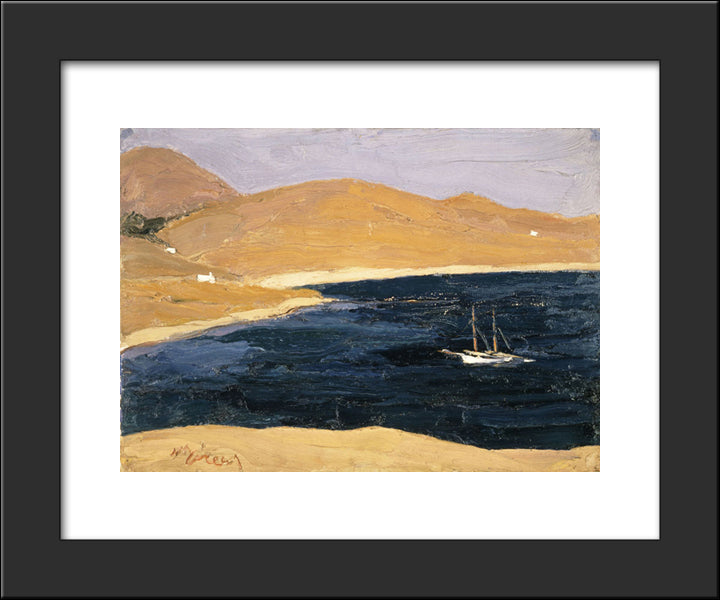 Seascape 20x24 Black Modern Wood Framed Art Print Poster by Lytras, Nikolaos