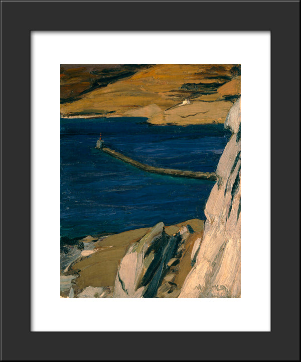The Lighthouse 20x24 Black Modern Wood Framed Art Print Poster by Lytras, Nikolaos