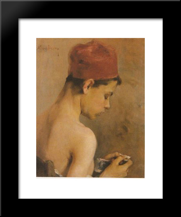Young Man 20x24 Black Modern Wood Framed Art Print Poster by Lytras, Nikolaos