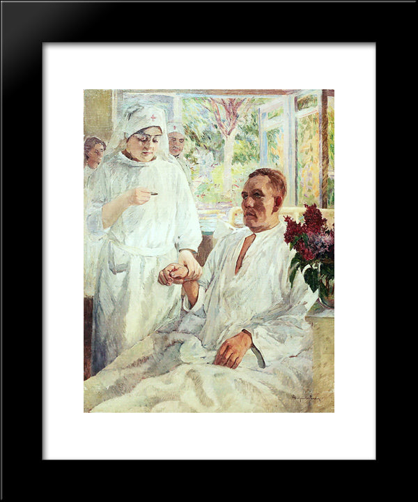 At The Hospital 20x24 Black Modern Wood Framed Art Print Poster by Bogdanov Belsky, Nikolay