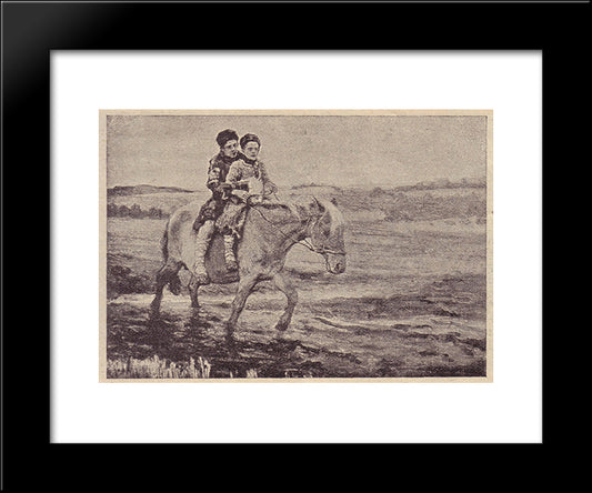 Behind The Light 20x24 Black Modern Wood Framed Art Print Poster by Bogdanov Belsky, Nikolay