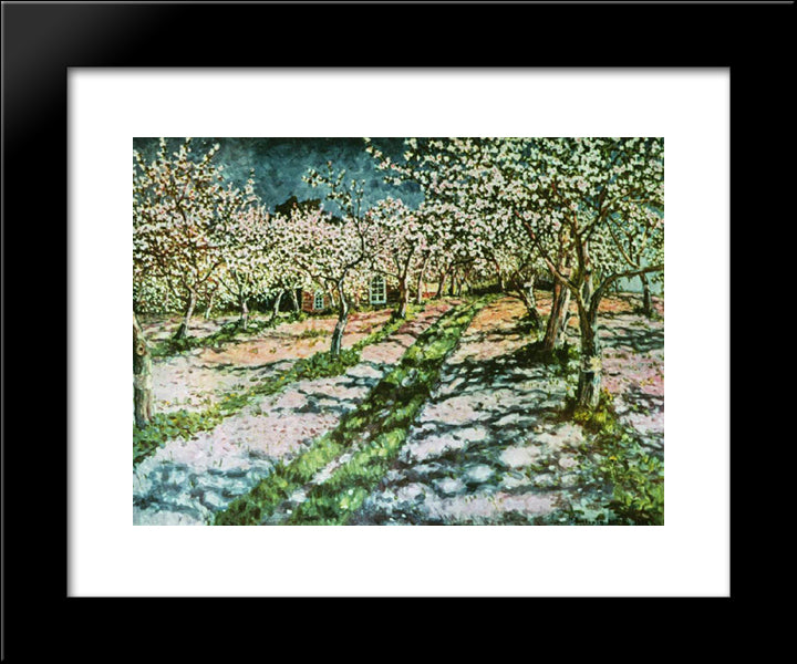 Bloomy Apple Garden 20x24 Black Modern Wood Framed Art Print Poster by Bogdanov Belsky, Nikolay