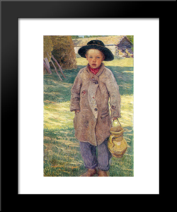Country Boy 20x24 Black Modern Wood Framed Art Print Poster by Bogdanov Belsky, Nikolay