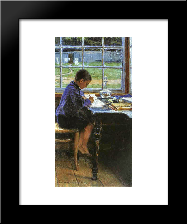 Doing The Lessons 20x24 Black Modern Wood Framed Art Print Poster by Bogdanov Belsky, Nikolay