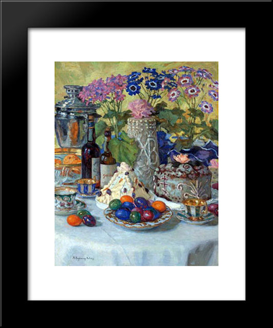 Easter Table 20x24 Black Modern Wood Framed Art Print Poster by Bogdanov Belsky, Nikolay