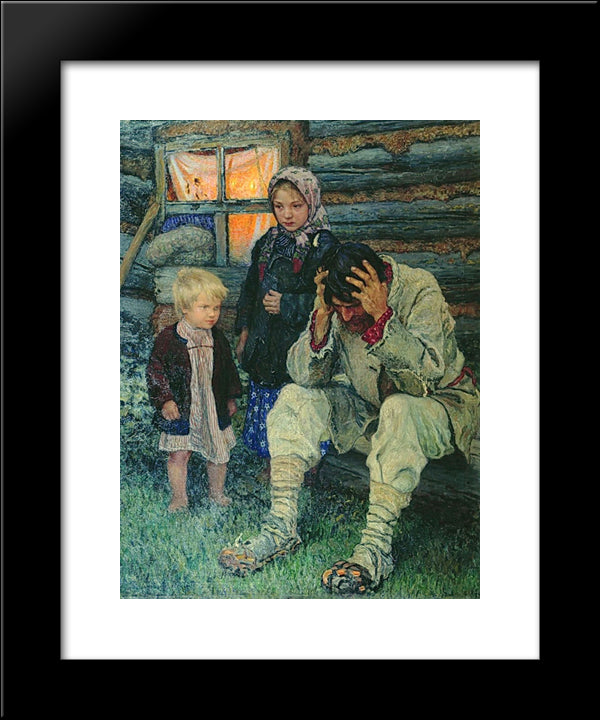 Misery 20x24 Black Modern Wood Framed Art Print Poster by Bogdanov Belsky, Nikolay