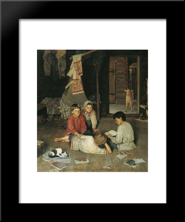 New Fairy Tale 20x24 Black Modern Wood Framed Art Print Poster by Bogdanov Belsky, Nikolay