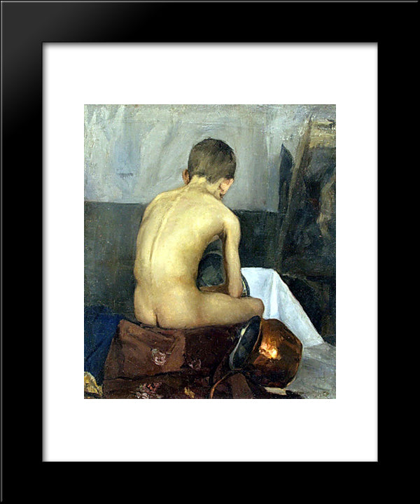 Nude Model 20x24 Black Modern Wood Framed Art Print Poster by Bogdanov Belsky, Nikolay