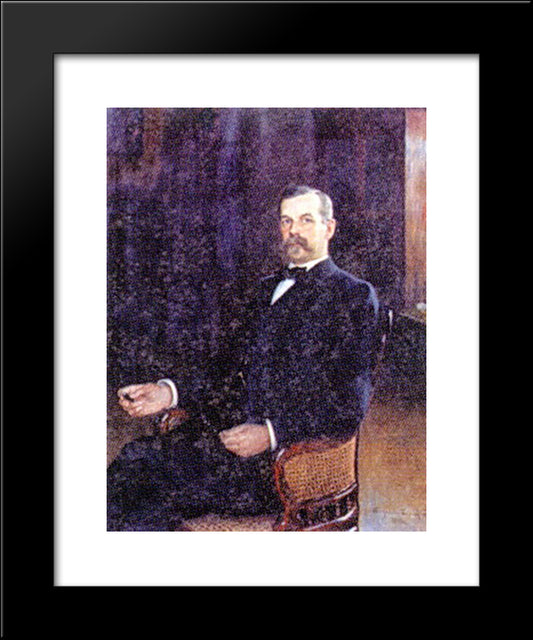 Oskar Backlund, Astronomer 20x24 Black Modern Wood Framed Art Print Poster by Bogdanov Belsky, Nikolay