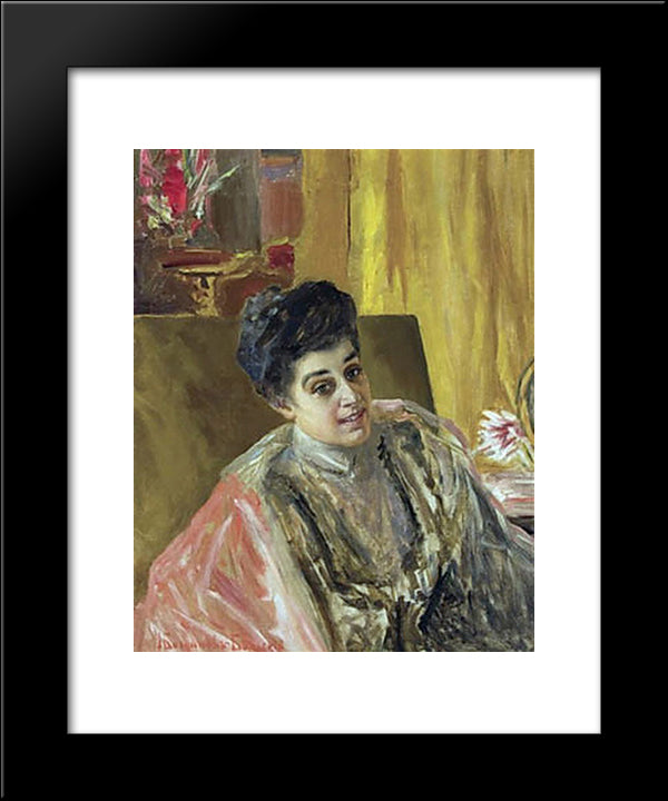 Portrait Of A Woman 20x24 Black Modern Wood Framed Art Print Poster by Bogdanov Belsky, Nikolay