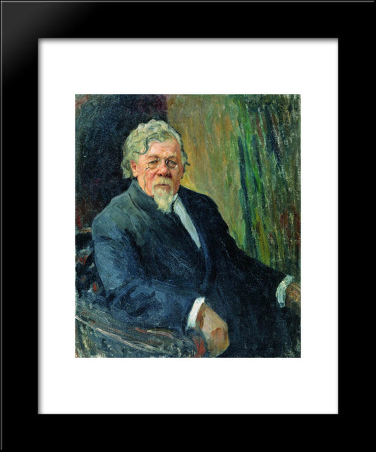 Portrait Of Actor Of Moscow Art Theatre 20x24 Black Modern Wood Framed Art Print Poster by Bogdanov Belsky, Nikolay