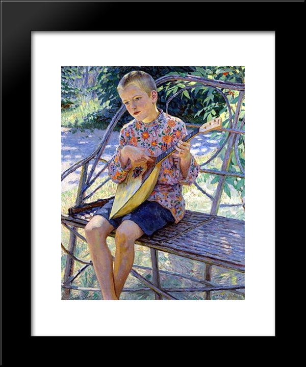 Portrait Of Artist'S Son, Klaus Erhardt 20x24 Black Modern Wood Framed Art Print Poster by Bogdanov Belsky, Nikolay