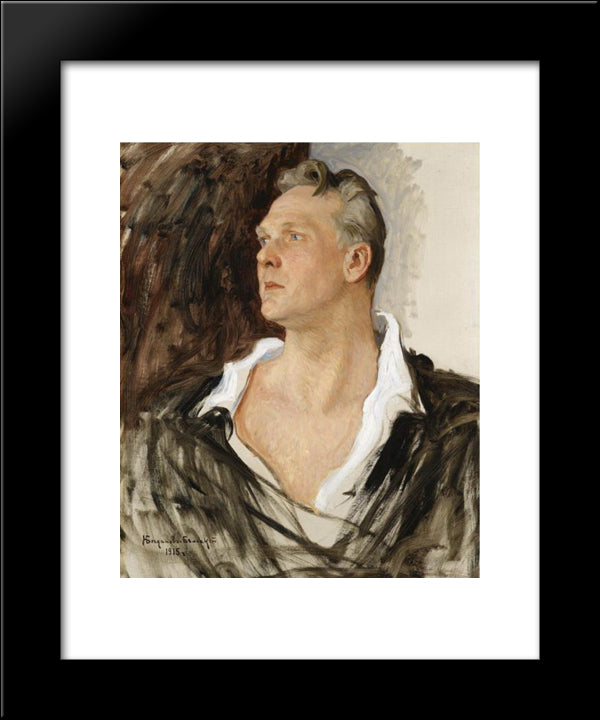 Portrait Of Feodor Chaliapin 20x24 Black Modern Wood Framed Art Print Poster by Bogdanov Belsky, Nikolay
