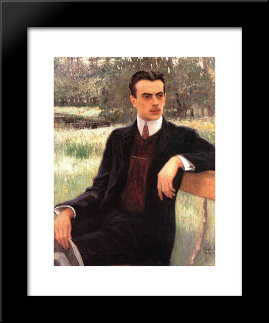 Portrait Of N.Yusupov 20x24 Black Modern Wood Framed Art Print Poster by Bogdanov Belsky, Nikolay