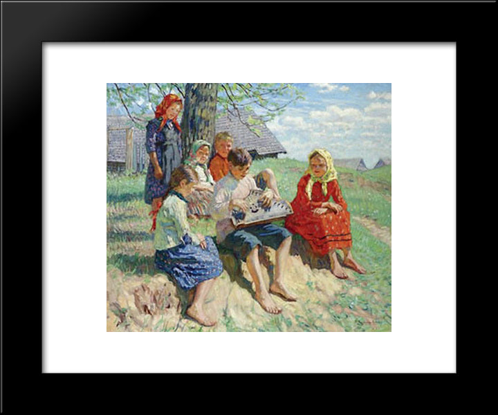 Spring Rehearsal 20x24 Black Modern Wood Framed Art Print Poster by Bogdanov Belsky, Nikolay