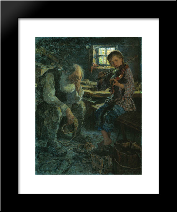 Talant And Admirer 20x24 Black Modern Wood Framed Art Print Poster by Bogdanov Belsky, Nikolay