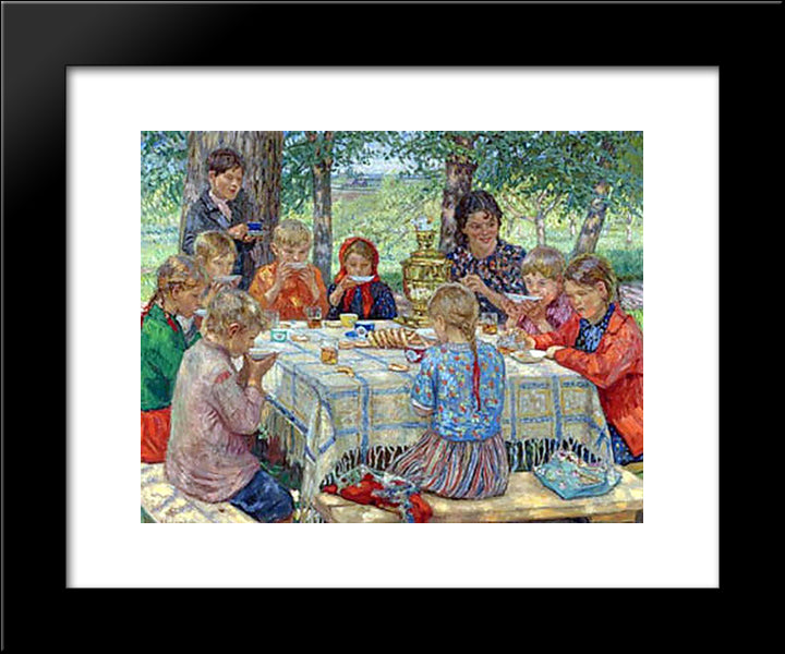 Teacher'S Birthday 20x24 Black Modern Wood Framed Art Print Poster by Bogdanov Belsky, Nikolay