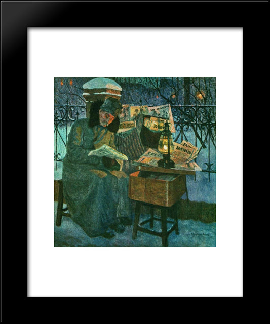 The Former Defender Of The Homeland 20x24 Black Modern Wood Framed Art Print Poster by Bogdanov Belsky, Nikolay