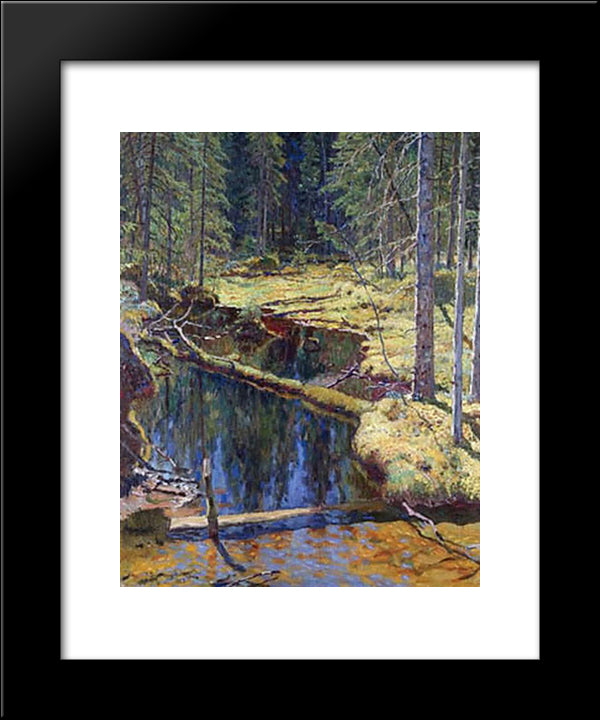 The Wood 20x24 Black Modern Wood Framed Art Print Poster by Bogdanov Belsky, Nikolay