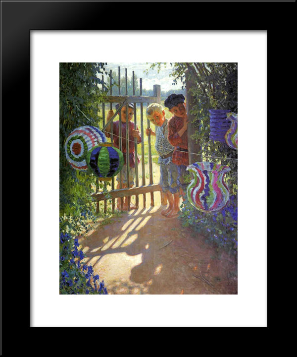 Visitors 20x24 Black Modern Wood Framed Art Print Poster by Bogdanov Belsky, Nikolay