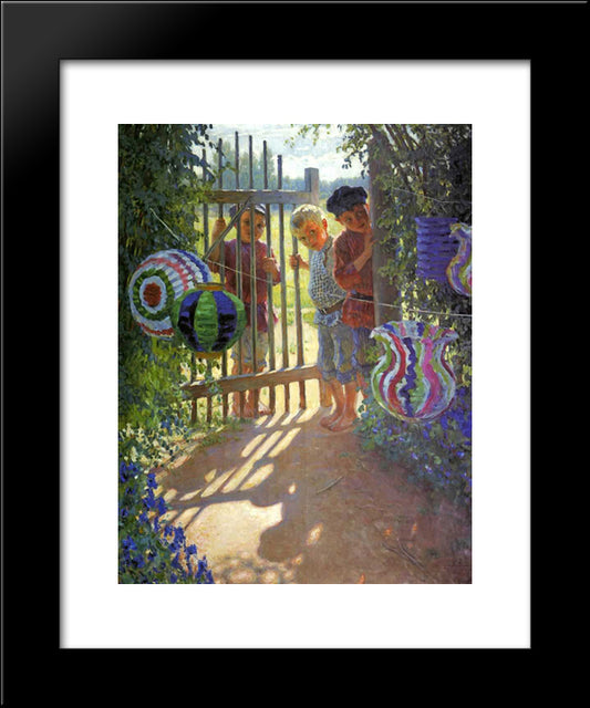 Visitors 20x24 Black Modern Wood Framed Art Print Poster by Bogdanov Belsky, Nikolay