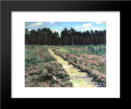Wood Path In Spring 20x24 Black Modern Wood Framed Art Print Poster by Bogdanov Belsky, Nikolay