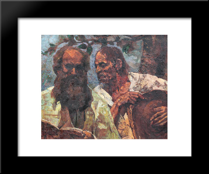 Confession Of The Peasant (Composition With Self-Portrait) 20x24 Black Modern Wood Framed Art Print Poster by Bancila, Octav