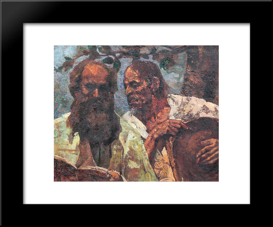 Confession Of The Peasant (Composition With Self-Portrait) 20x24 Black Modern Wood Framed Art Print Poster by Bancila, Octav